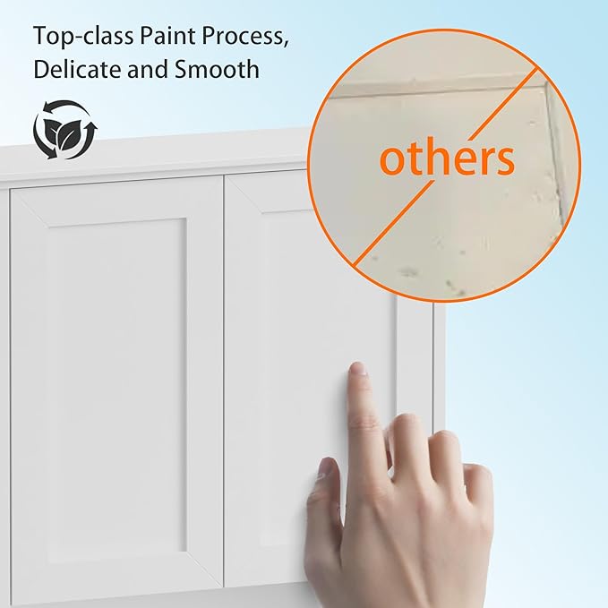 Medicine Cabinet, Over The Toilet Storage Cabinet, 24x30 Inch Bathroom Wall Storage Cabinet with 2 Door & Adjustable Shelves, Bathroom Cabinet Wall Mounted, for Laundry Room, Kitchen