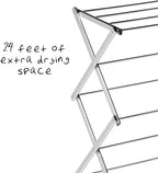 Honey-Can-Do Commercial Accordion Wood Drying Rack, Chrome, for Storage