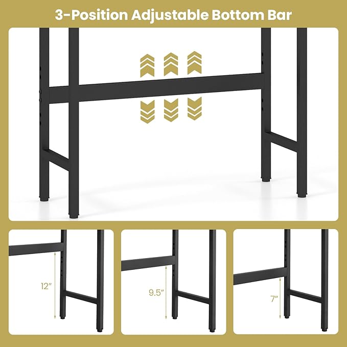 Giantex Over The Toilet Storage Cabinet, Bathroom Space Saver W/Toilet Paper Holder & Hook, Adjustable Shelf & Bottom Bar, Open Storage Cube, Over Toilet Bathroom Organizer for Laundry, Restroom