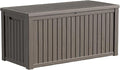 175 Gallon Large Deck Box,Resin Outdoor Storage Box with Lockable for Patio Furniture, Garden Tools Waterproof Outside Storage Box, Grey