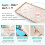 SIKADEER Waterproof Under Sink Mat 22x19, Raised Edge Silicone Mat Under Sink Shelf Liner, Sink Protector Kitchen Cabinet Tray for Bathroom Vanity and Small Cabinets, Cat Food Mat