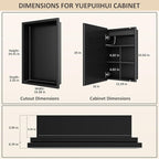 16X24 Inch Bathroom Medicine Cabinet with Mirror, Adjustable 3-Color Brightness Dimming LED Mirror Cabinet Recessed or Wall Mounted, Black Medicine Cabinet with Lights, Defogger