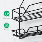 TreeLen Shower Organizer Hanging Shower Caddy over Shower Head Black Bathroom Hanger for Shampoo Razor Soap