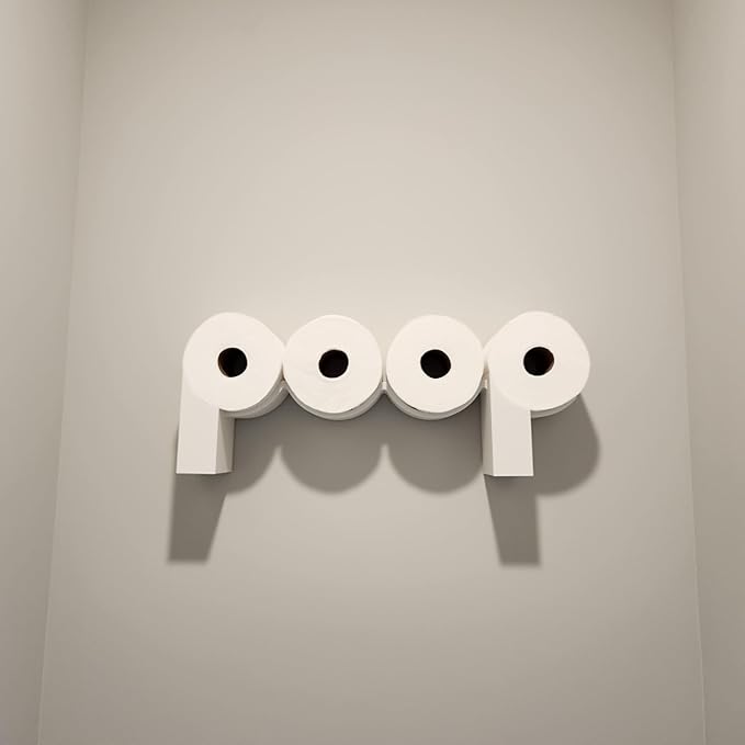The Original Poop Toilet Paper Holder - Functional and Fun! Bathroom Wall Decor & Toilet Paper Shelf Storage Rack - Shorty P