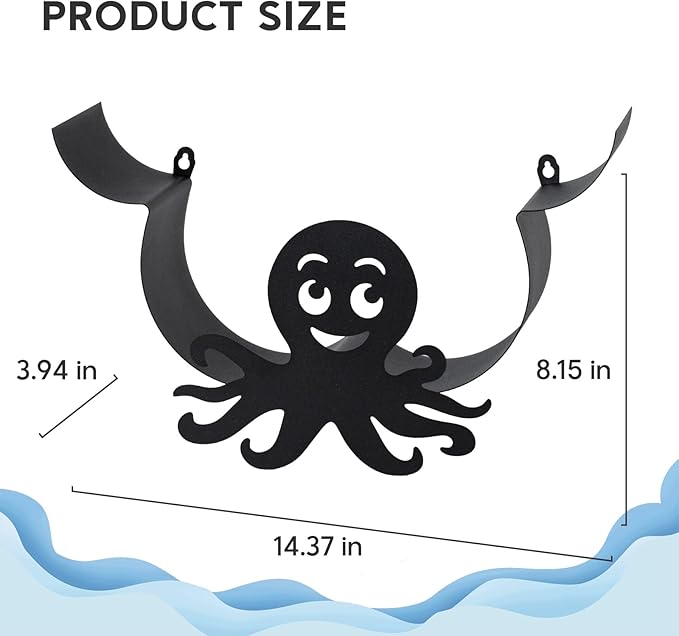 Octopus Toilet Paper Holder for Extra 8 Rolls, Decorative Metal Paper Holder, Funny Decorative Toilet Paper Storage Wall Mounted, Farmhouse Bathroom Animal Decor Accessoris Storage Cabinet