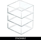 iDesign Clarity Plastic Drawer Organizer, Storage Container for Kitchen Gadgets, Corks, Sticky-Notes, Clips in Pantry, Cabinets, Countertops, 4" x 4" x 2" - Clear,X-Small