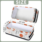 Basketball Small Bathroom Basket Toilet Tank Topper Paper Basket, Sport Themed Basketball Fabric Storage Organizer Bin Small Baskets Decor for Bathroom Counter, Shelf, 2 Pack