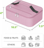 Small Lunch Box Insulated Lunch Bag for Women Men, Bento Kids Lunch Box, Compact Portable Thermal Meal Cooler Bags with Buckle Handle for Work & School, Pink 5L