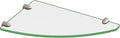 DreamLine 12 in. x 8 in. Corner Glass Shelf in Brushed Nickel