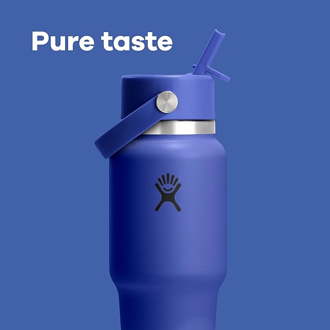Hydro Flask Travel Water Bottle - Insulated Stainless Steel - Wide Straw Lid, Non Spill, Leakproof in 24 Oz Popstar Pink