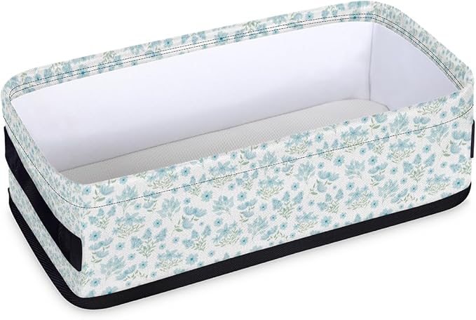 Small Bathroom Baskets for Toilet, Foldable Toilet Paper Tank Basket Organizer for Towels Storage Decorative Open Storage Bins for Home, Closet, Containers, Cabinet (Floral Print)