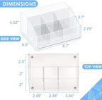 VITVITI Acrylic Pen Holder, Clear Desk Organizer, Pen Organizer for Desk, 7 Compartments Pencil Holder, Desktop Stationery Organizer for Office Storage/School/Home/Art Supplies