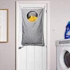 KEEPJOY 2Pack Space-Saving Hanging Laundry Bag, Door Laundry Hamper with 2 Different Types of Hooks, 30x20 Inch Oxford Fabric Laundry Storage Bag for Dirty Clothes (Grey-2Pack)