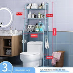 3-Shelf Bathroom Organizer Over The Toilet, Bathroom Spacesaver (Blue)