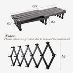 Accordion Wall Hanger with 16 Hooks, Wooden Wall Expandable Coat Rack for Coat, Hats, Baseball Caps, Coffee Mug, Jewelry(Black)