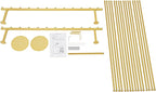 Heavy Duty Iron Ribbon Organizer Rack Wall Mounted, 12-Rod Modern Metal Craft Organizer for Ribbons, Wrapping Paper, Vinyl Rolls, Space Saving Storage Rack for Florist, Home (Gold)