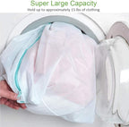 OTraki 2 Pack Extra Large Laundry Mesh Bag 43 x 35 Inch Mesh Laundry Bag Zippered Big Net Bag for Blanket Sweater Coat Bedding Sheet in Home Dorm Hotel Don't Drying, Melting 140-176℉, White