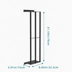 Towel Racks for Bathroom 31 Inch - Wall Mounted, Solid 2 Metal Shelves and 3 Vertical Bars, Can Holds 6 Large Rolled Bath Towels - for Modern Decor Bathroom Towel Storage (Matte Black)