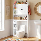 Gizoon 66''H Over The Toilet Storage Cabinet, Over Toilet Storage Cabinet White, Over Toilet Bathroom Organizer, with 2 Doors, Adjustable Shelf, for Bathroom, Laundry, White