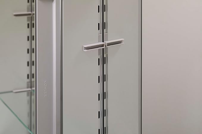 Kohler 56552-NA Embark Premium XL Mirrored Medicine Cabinets for Bathroom, Deep Rectangular Storage with Adjustable Shelves and Mirrored Doors, 25 in. W x 36 in. H