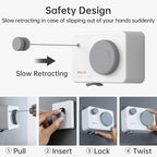 Mbillion Retractable Clothesline 13.8Ft Heavy Duty Clothes Drying Laundry Line for Indoor Outdoor Retracting Hanging Clothing Drying with Retract Rotating Knob to Prevent Sagging