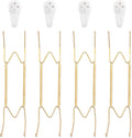 Bilillo 4 Pack Wall Plate Hangers, Suitable for 10-14 inch Art, Stainless Steel Invisible Heavy Duty Wire Plate Holder with Wall Hooks
