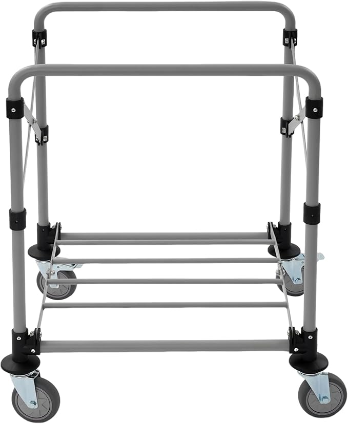 Commercial Laundry Cart with Wheels 220LBS Load Laundry Basket Foldable Laundry Cart with Removable Bag Rolling Laundry Sorter for Home, Hotel, Hospital (Black)
