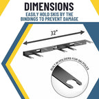 Koova Heavy Duty Steel 32" Ski Rack for Garage Wall Storage