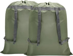 2 Pack Laundry Bag Backpack, 27” x 34”Sturdy Laundry Bag with Shoulder Straps Drawstring Closure Heavy Duty Foldable Laundry Backpack for College, Travel, Laundromat, Apartment (Army Green)