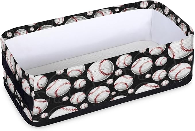 Sports Baseball Bathroom Storage Baskets Waterproof Bathroom Counter Organizer Decorative Toilet Paper Storage Basket for Organizing for Bathroom Living Room Decor