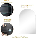 TEHOME 20 x 30'' Polished Nickel Arched Bathroom Medicine Cabinet with Mirror Recessed and Surface Mounted Medicine Cabinet Mirror