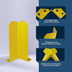 Pallet Rack Post Protectors 16" Height Steel Rack Guard, Safety Yellow Racking Guard for Pallet Edge Protection (2 Packs)