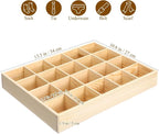 Gatuida Underwear Storage Case, 20 Compartments Sock Organizer, Wooden Drawer Organizer Divider Sundries Container Storage Box for Socks Panties, 13.38 x 10.62 x 1.96 inches