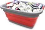 SAMMART 41L(10.8 gallon) Collapsible Plastic Laundry Basket-Foldable Pop Up Storage Container-Portable Washing Tub-Space Saving Basket,Water capacity 31L(8.2 gallon)