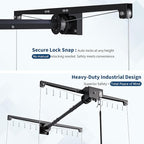 Overhead Garage Storage Rack, Adjustable 4x4 ft Heavy Duty Ceiling Mounted Storage Racks with Safety Lock, 250 lb Capacity Overhead Garage Storage Rack for Garage and Attic