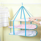Fashion & Lifestyle Large Size Sweater Hanging Dryer, 3 Tier Folding Drying Rack, Lay Flat to Dry Mesh Clothes Hanger for Delicates and Swimsuit