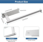 Paper Towel Holder Under Cabinet, Upgraded Adhesive Paper Towel Holder Wall Mount for Kitchen, Bathroom, RV, Bend-Resistant, Self-Adhesive or Drill mounting, Stainless Steel, Silver