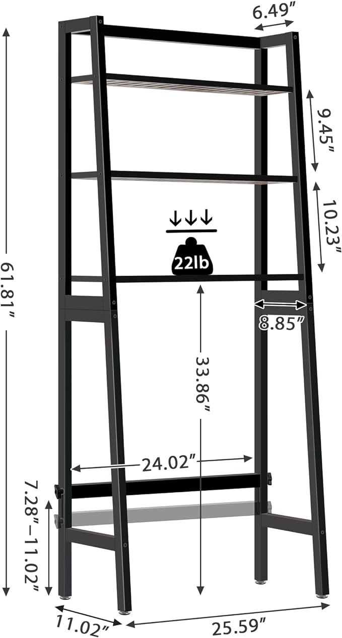 MallKing Over The Toilet Storage, Wooden 3-Tier Over-The-Toilet Rack Bathroom Space Saver Organizer, Freestanding Above Toilet with Toilet Paper Holder and Hooks (Black)