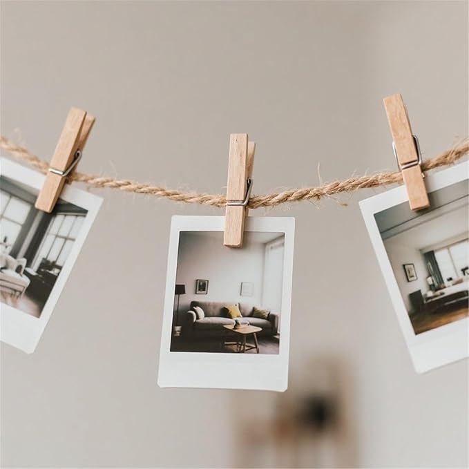 30 PCS Clothes Pins, 2.9 Inch Wooden Clothespins, Heavy Duty Clothes Line Clips for Drying Laundry, Rust Resistant Clothes Clip for Hanging Pictures