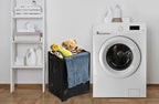 42L Collapsible Plastic Laundry Baskets,Foldable Laundry Hamper,Pack of 2 (Black)