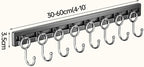 Kitchen Utensil Hooks and Adhesive Hooks are Suitable for Hanging Wall Hooks, Saving Space and eliminating The Need for Drilling (Black, 8 Hooks)