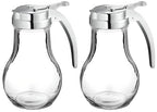 OCS Parts Syrup Dispenser with Lid and Dispensing Thumb Lever | Commercial Grade Liquid Dispensers for Home and Commercial Kitchens (2, 14 OZ)