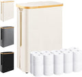 Extra Large Toilet Paper Storage Basket with Lid 49L Slim Toilet Paper Basket Holder Bin Container Organizer for Bathroom Hold up to 20 Regular Rolls or 15 Mega Rolls