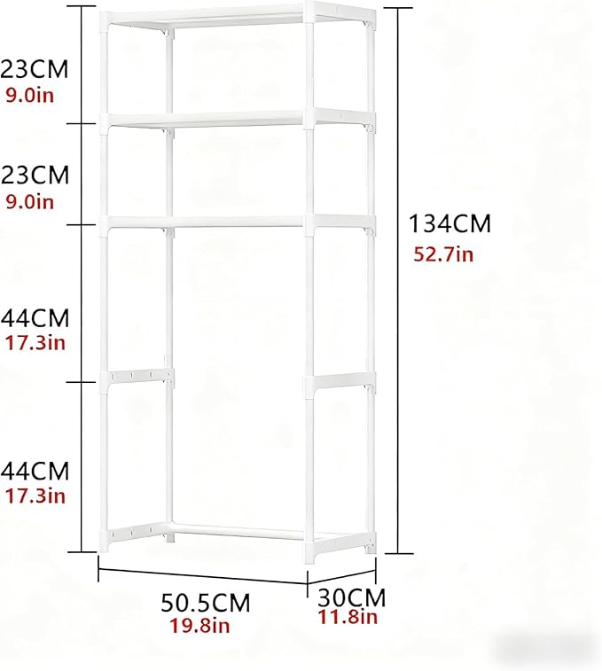 3 Tier Bathroom Over Toilet Organizer Rack, Over The Toilet Storage Rack, Space Saver Carbon Steel Bathroom Shelves, Freestanding Bathrooms Shelves for Restroom Laundry Balcony, White