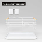 Dish Racks for Kitchen Counter: Wooden Handles, Thickened Metal, No Assembly. Small Dish Drying Rack: Ideal for Small Households. Drying Rack Kitchen: White
