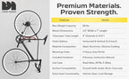 2 Pack Wall Mount Bike Rack Garage - Mountain Bike Wall Mount Horizontal Vertical Design with 66lbs Cap, Screws, Installation Manual - Secure Road Cycling Holder Storage, Bicycle Hanger for Home