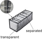 HSLFUAI 2 Pack Drawer Organizer for Thin Jeans,Pants,T-shirts Foldable Closet Organizer Drawer Soft Fabric Dresser Drawer Divider Bins for Thin Jeans,Pants,T-shirts (White-7M-2PCS)