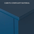 Topeakmart Over the Toilet Storage Cabinet, Organizer with Double Doors and Inner Adjustable Shelf and Lower Open Shelf for Bathroom Laundry, 66 in H, Navy Blue