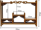 NWFashion Chinese Wooden Assemble Display Stand Symmetric Short Floor Curio Cabinets Shelf (2)