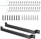 Housolution 2 Pack Kitchen Rail with 15 Hooks, 16 Inch Wall Mounted Hanging Utensil Rack Hanger for Kitchen